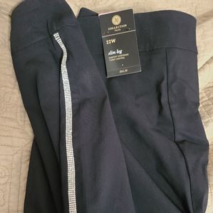 Bnwt Black pants with rhinestone embellishments